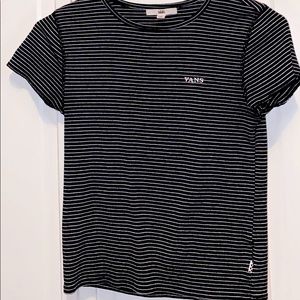 Black and white striped Vans shirt